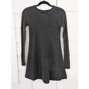 Romeo & Juliet Couture S Gray Waffle Knit Sweater Dress Minimalist Dark Academia